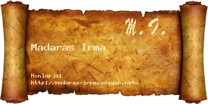 Madaras Irma névjegykártya
