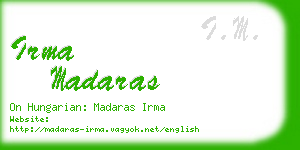 irma madaras business card